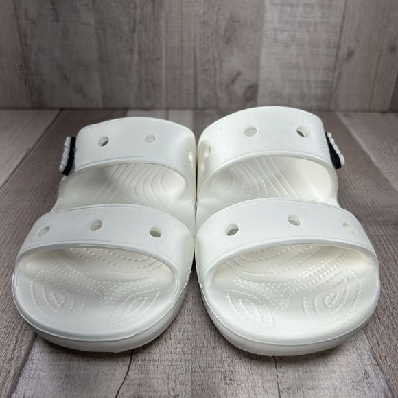 Crocs Women's Classic Slide Sandal Comfort Two Strap Slip On White Size 8 - Picture 4 of 13